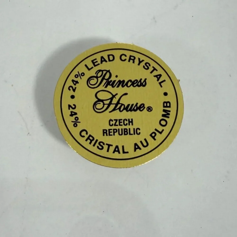Princess House 24% Lead Crystal Memo Pad Holder Retired + Original Paper